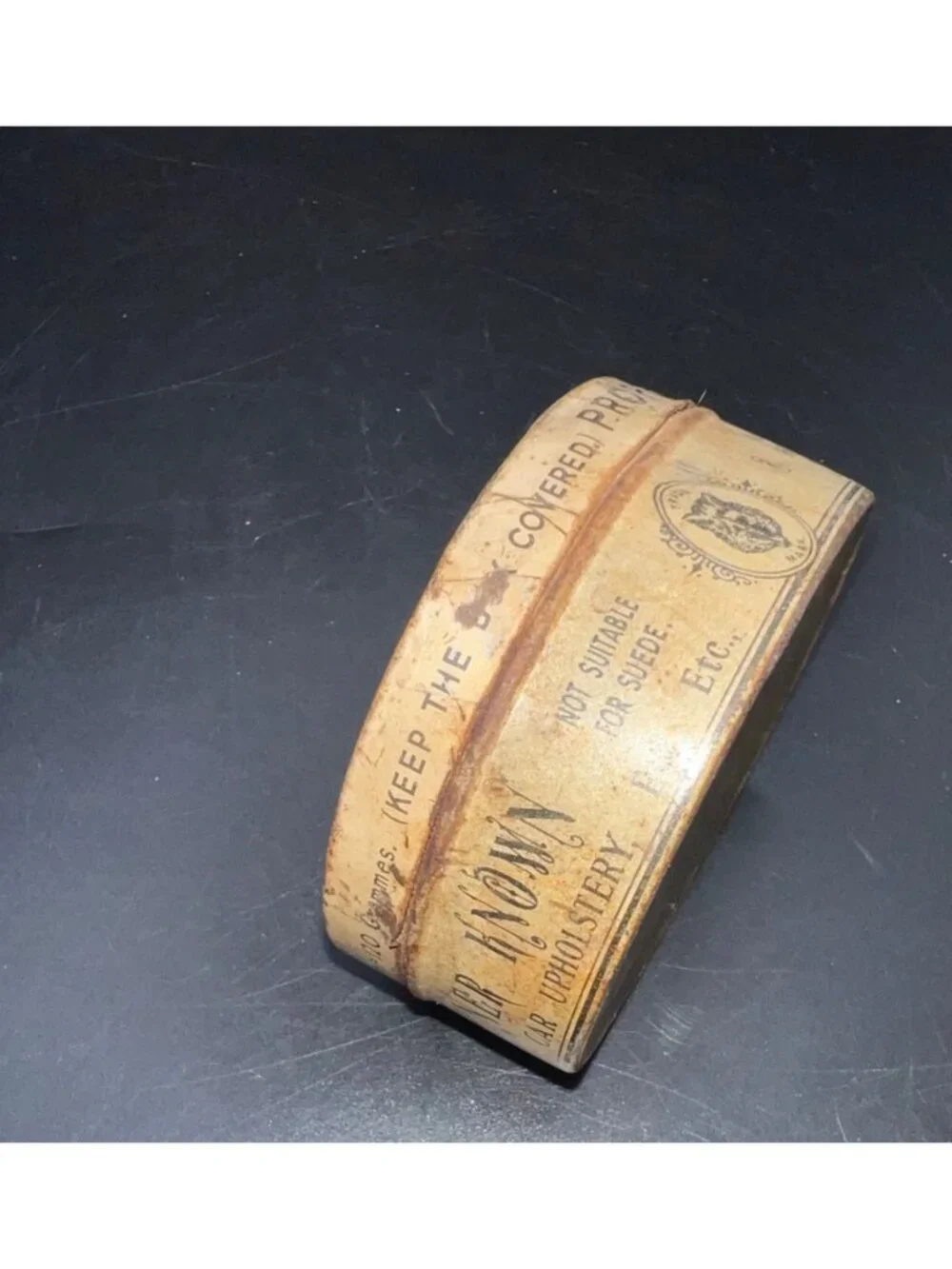 Properts Leather And Saddle Soap Tin Vintage England Battersea Rusty Crusty